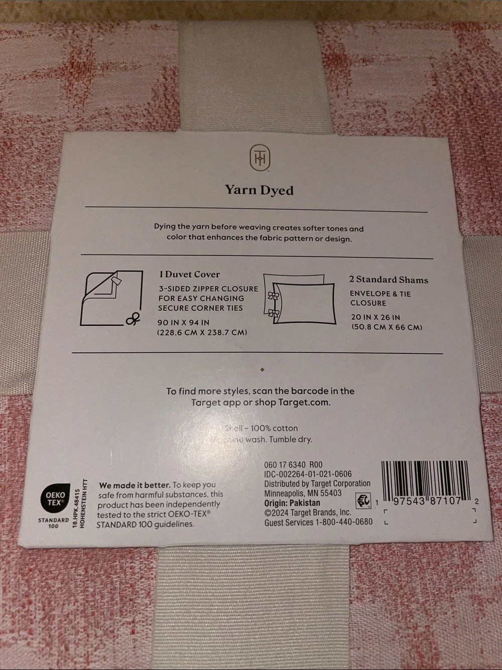 Threshold Yarn Dyed Cotton Duvet Cover Set - Blush Pink Full/Queen